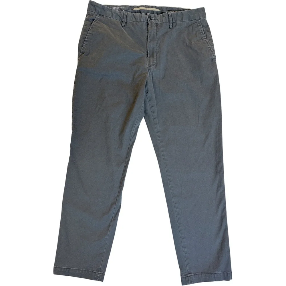 Banana Republic Chino Pants Mens 36x30 Charcoal Slim Lived-In Basic